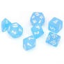 Chessex Poly 7 Dice Set Frosted Caribbean Blue with White chx27416